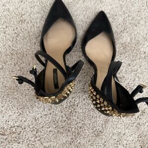 Forever 21 Black Heels with Gold Studs